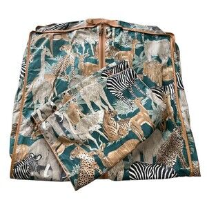 Herz Vintage 2 Piece Travel Set Hanging Small Large Jungle Sahara Animal Print